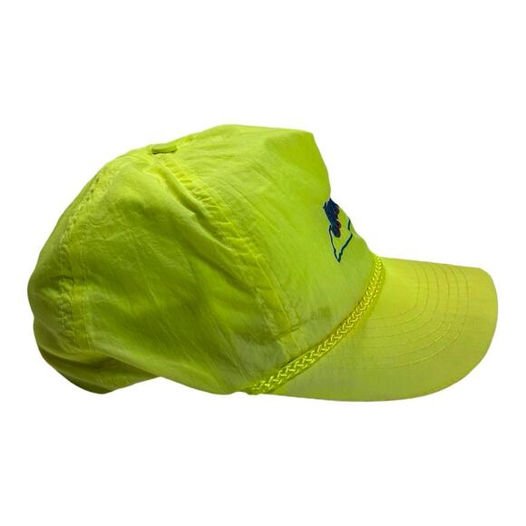 80s trucker hat jim beam neon yellow nylon - Picture 5 of 6